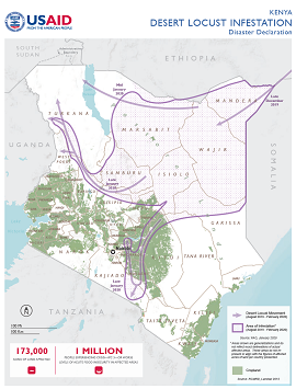 Kenya Desert Locust Infestation Disaster Declaration Map - 02.25.20