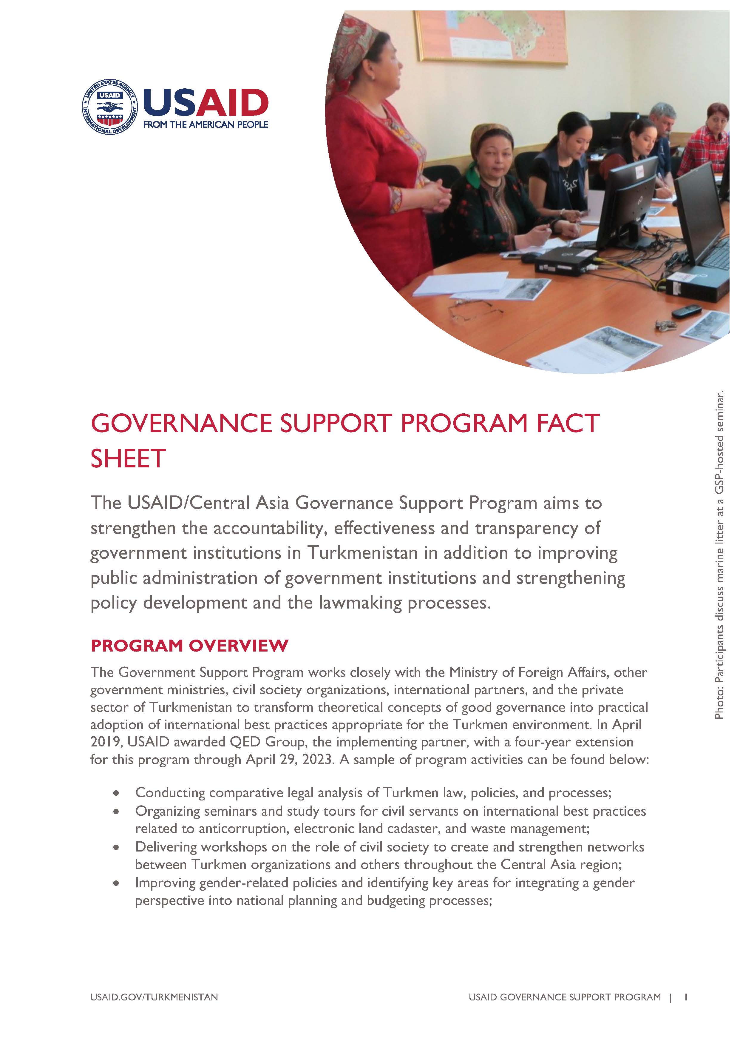 Governance Support Program Fact Sheet