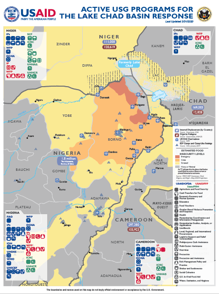 Lake Chad Basin Complex Emergency Response Program Map - 03-31-20
