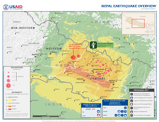 Nepal Earthquake Map - April 29, 2015
