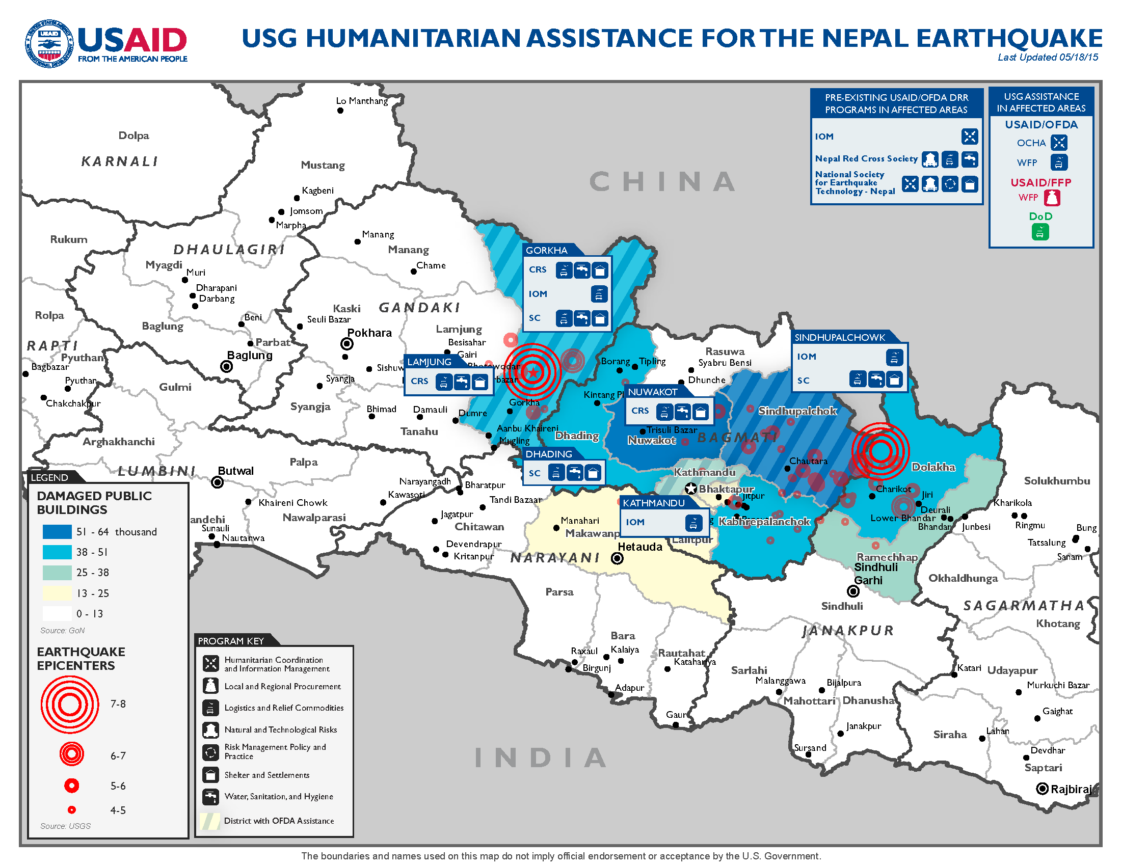 Nepal Earthquake Map - May 18, 2015