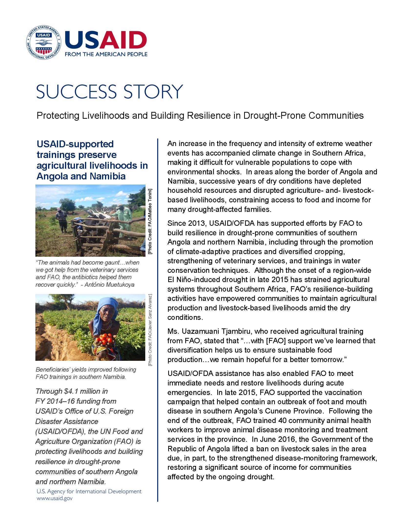 Protecting Livelihoods and Building Resilience in Drought-Prone Communities