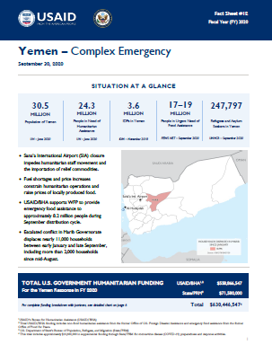 09.30.2020 - USG Yemen Complex Emergency Fact Sheet #12