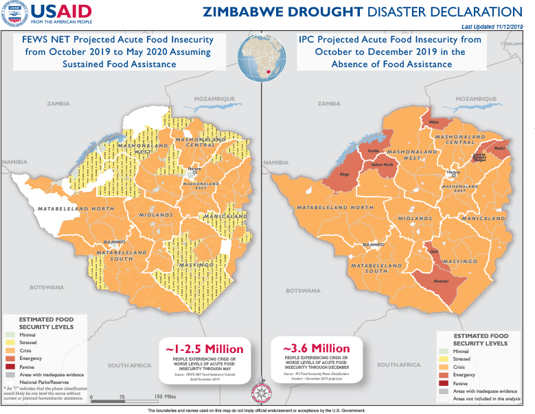 Zimbabwe Drought Map - 11-12-2019