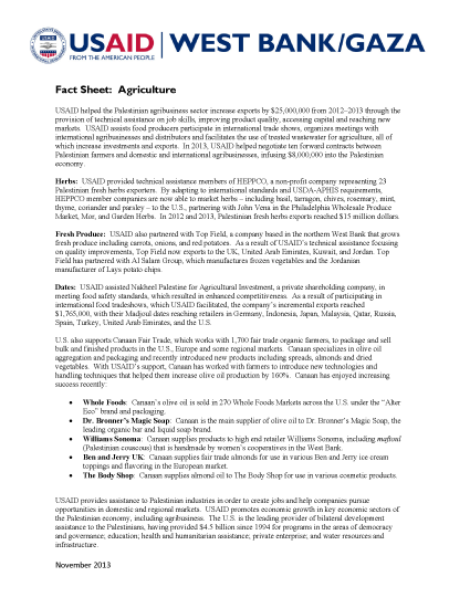 Fact Sheet: Agriculture