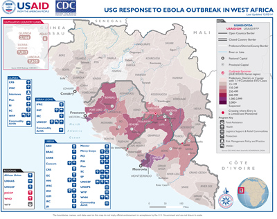 USG West Africa Ebola Outbreak Program Map - Dec 3, 2014