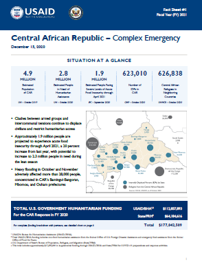 12.15.2020 - Central African Republic Complex Emergency Fact Sheet #1