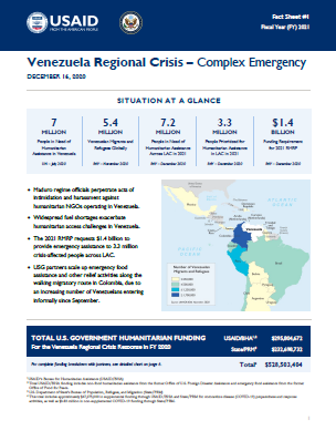 12.16.2020 - USG Venezuela Regional Crisis Response Fact Sheet #1