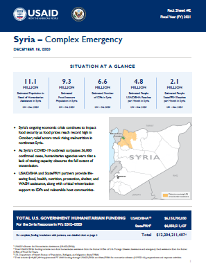 12.18.2020 - USG Syria Complex Emergency Fact Sheet #2