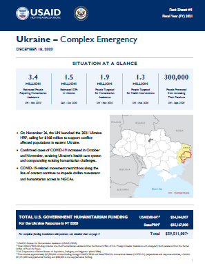 12.18.2020 - USG Ukraine Complex Emergency Fact Sheet #1