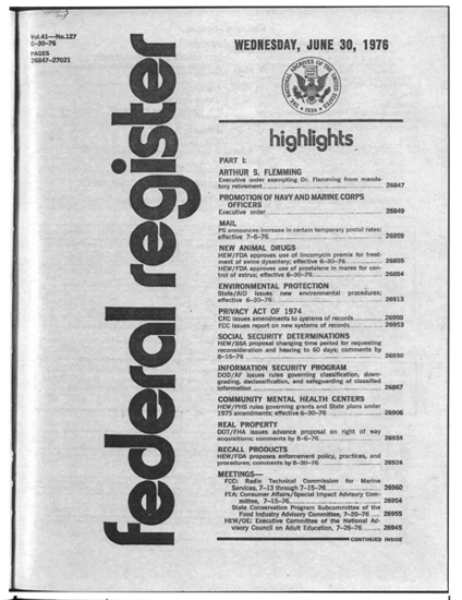 Federal Register 216 Proposed Regulation (Jun 30, 1976)