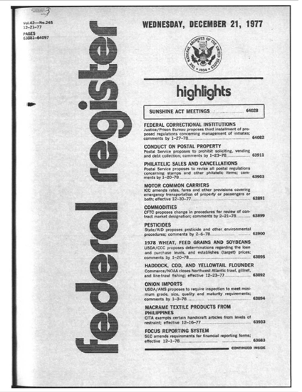 Federal Register 216 Proposed Amendment (Dec 21, 1977)