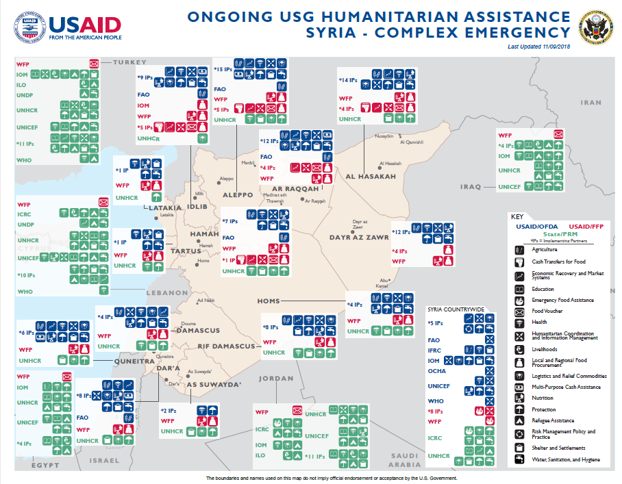 Syria Complex Emergency - Map #1 FY19