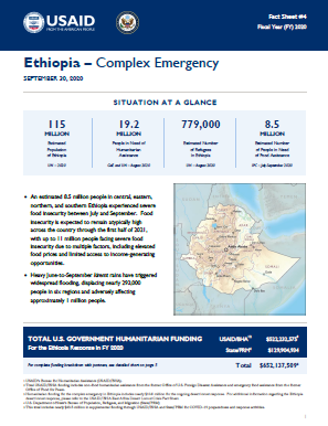 2020.09.30 - USG Ethiopia Complex Emergency Fact Sheet #4