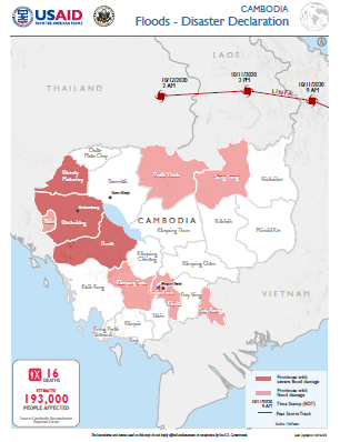 2020_10_16 Cambodia Floods Disaster Declaration Map