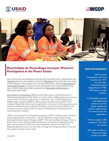 EDM Increases Women’s Participation in the Power Sector