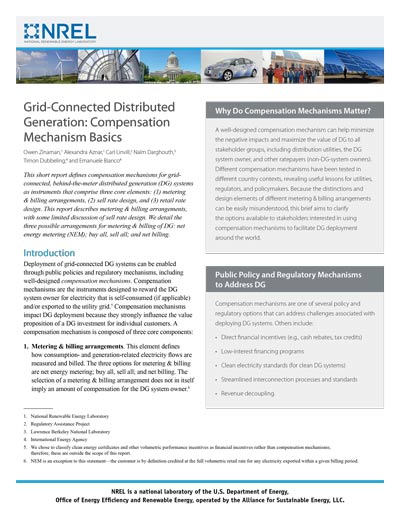 Grid-Connected Distributed Generation: Compensation Mechanism Basics
