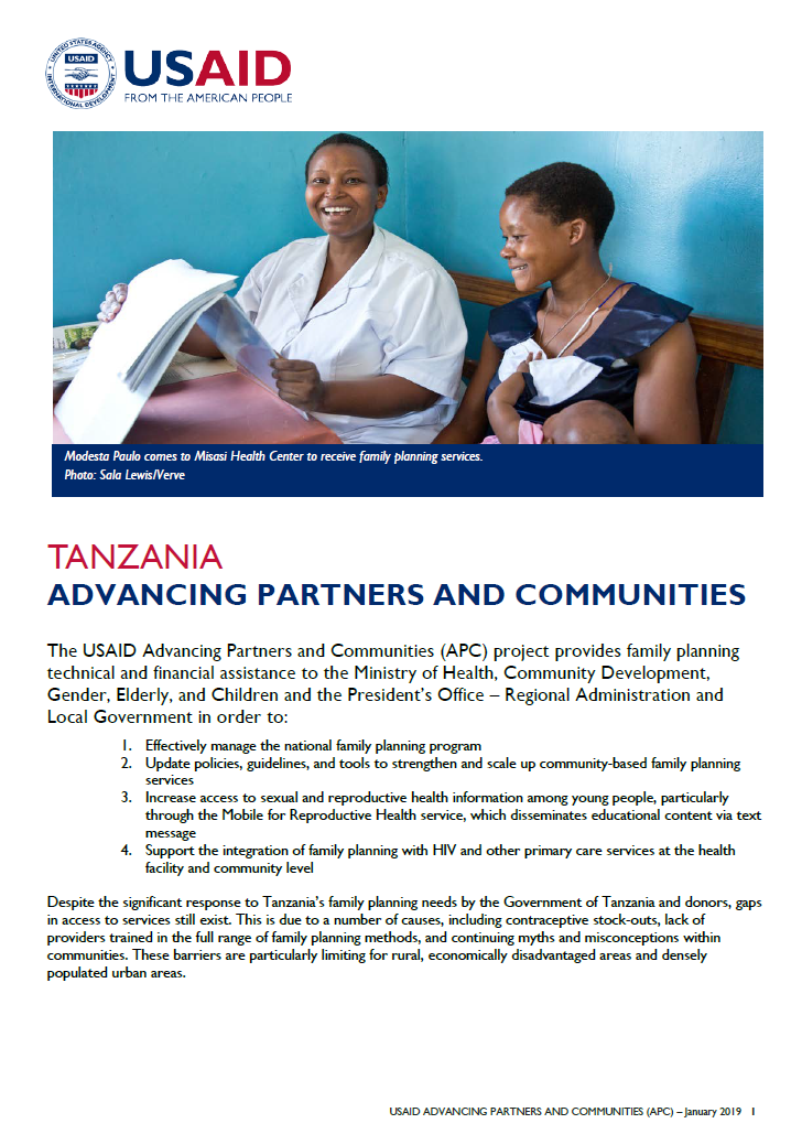 Advancing Partners and Communities Fact Sheet
