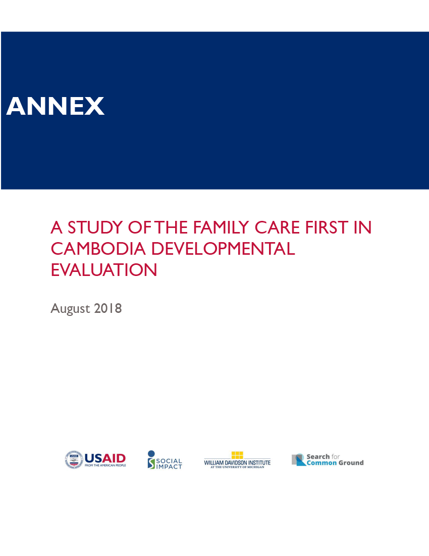 A Study of the Family Care First in Cambodia Developmental Evaluation (Annex) 