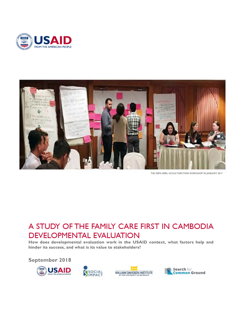 A Study of the Family Care First in Cambodia Developmental Evaluation (Executive Summary)
