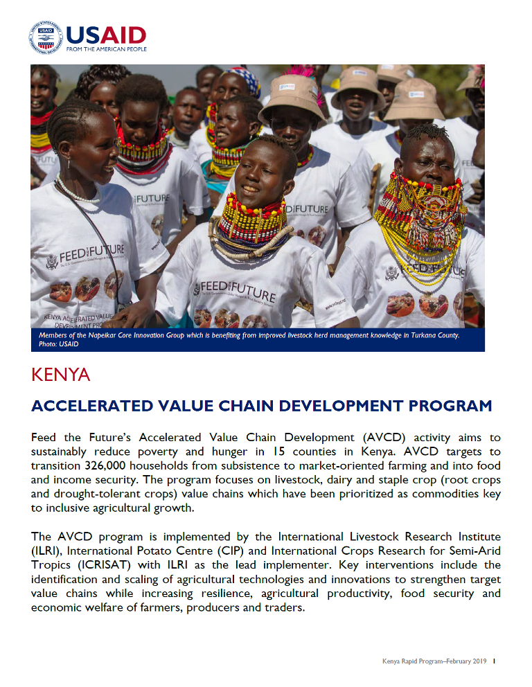 Accelerated Value Chain Development Program fact sheet