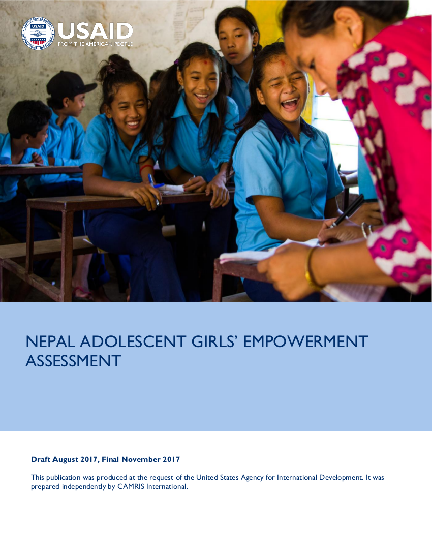 Nepal Adolescent Girls' Empowerment Assessment