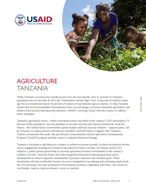 Agriculture and Food Security Fact Sheet
