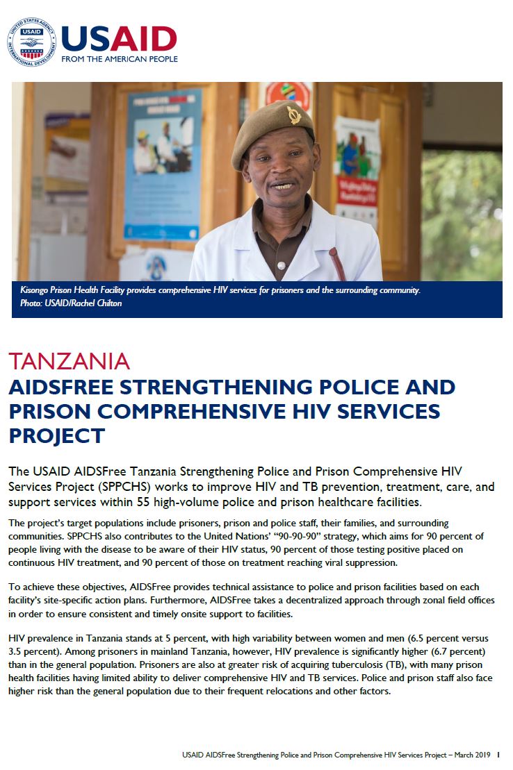 AIDSFree Strengthening Police and Prison Comprehensive HIV Services Project - Fact Sheet