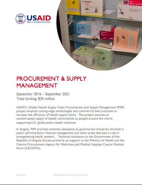 Global Health Supply Chain Procurement and Supply Management project Fact Sheet