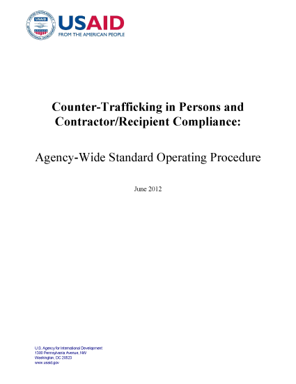 Counter-Trafficking in Persons and Contractor/Recipient Compliance