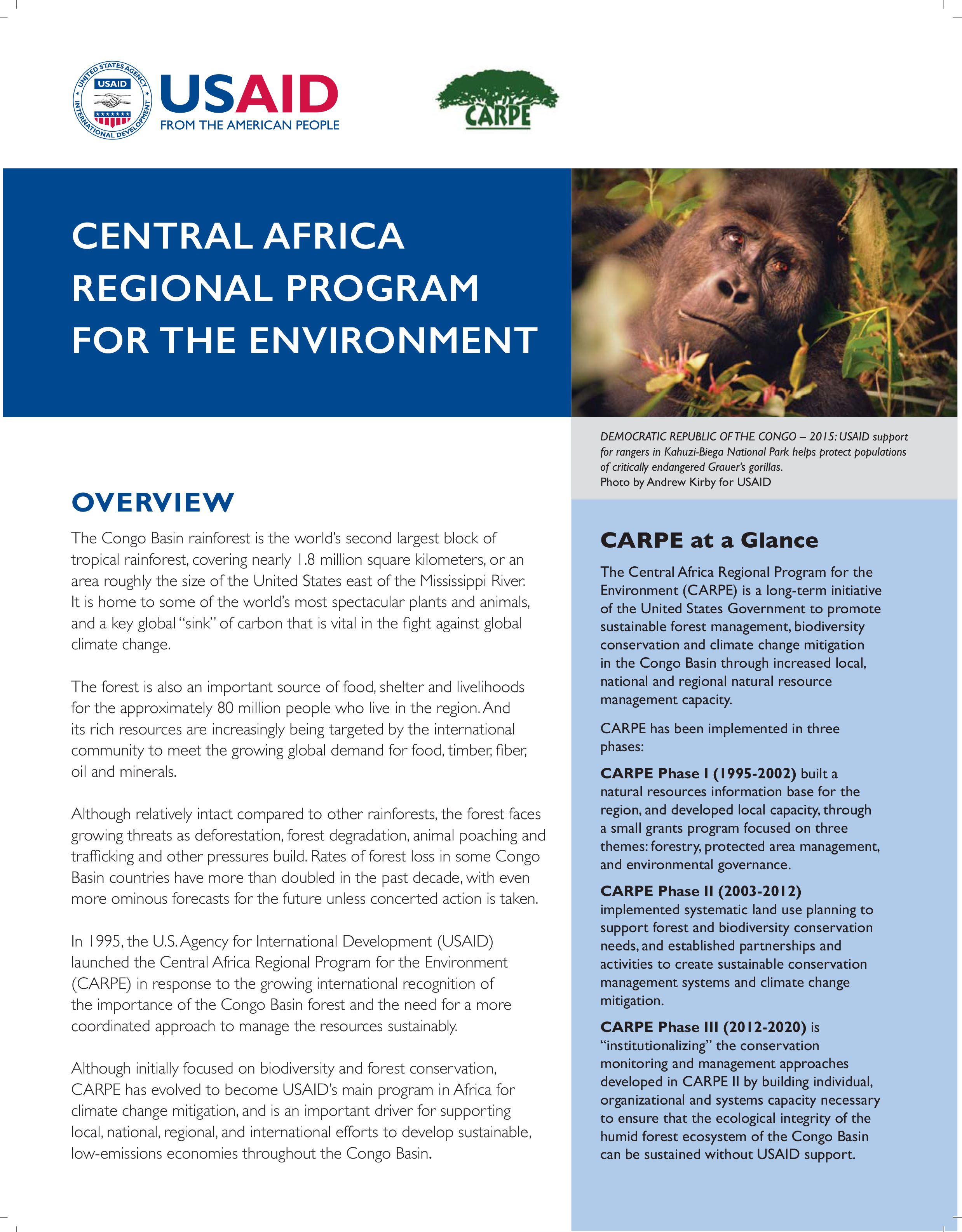 The Central Africa Regional Program for the Environment 