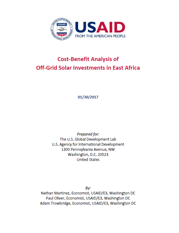 Cost-Benefit Analysis of Off-Grid Solar Investments in East Africa
