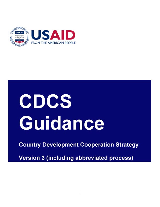 USAID Country Development Cooperation Strategy Guidance – Version 3