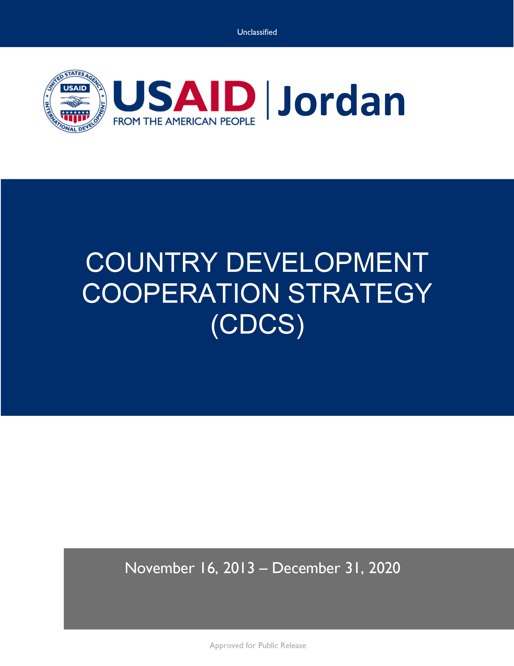 Jordan Country Development Cooperation Strategy 2013-2020