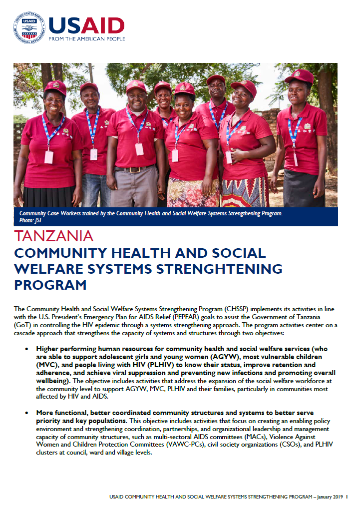 Community Health and Social Welfare Systems Strengthening Program - Fact Sheet