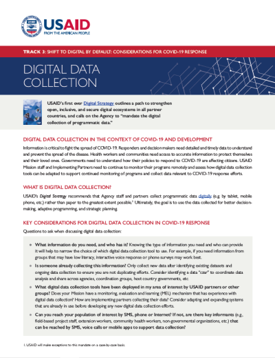 COVID-19 and Digital Data Collection