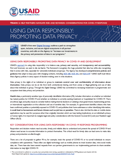 COVID-19 and Data Privacy