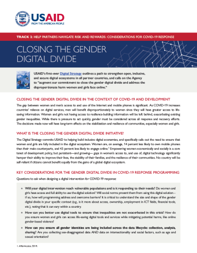 COVID-19 and the Gender Digital Divide