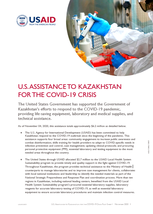 U.S. Assistance to Kazakhstan to combat COVID-19
