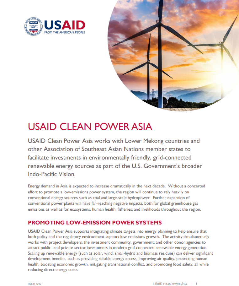 USAID Clean Power Asia Fact Sheet