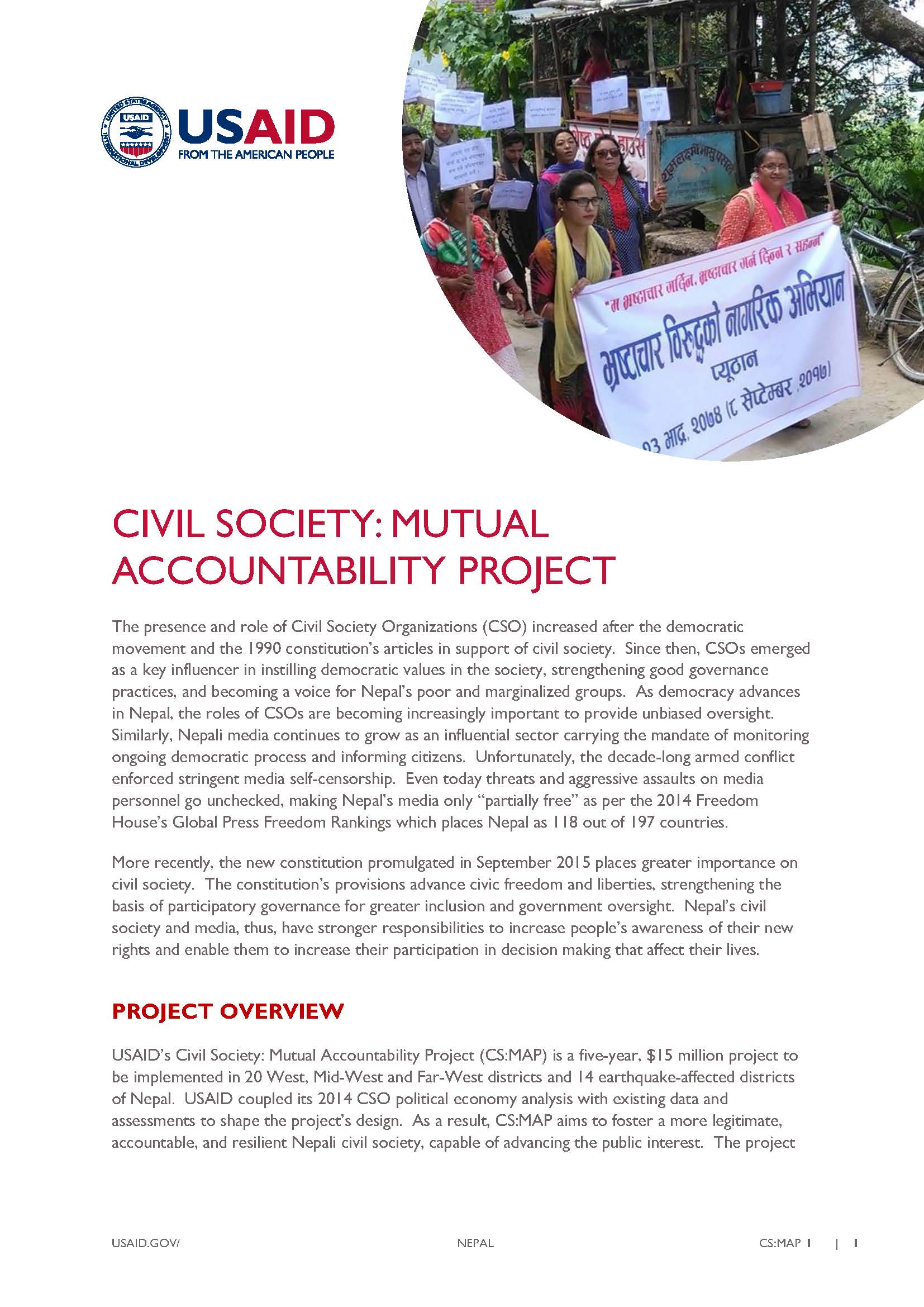 Fact Sheet: Civil Society: Mutual Accountability Project