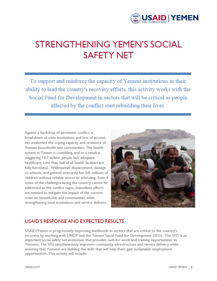 Strengthening Yemen's Social Safety Net