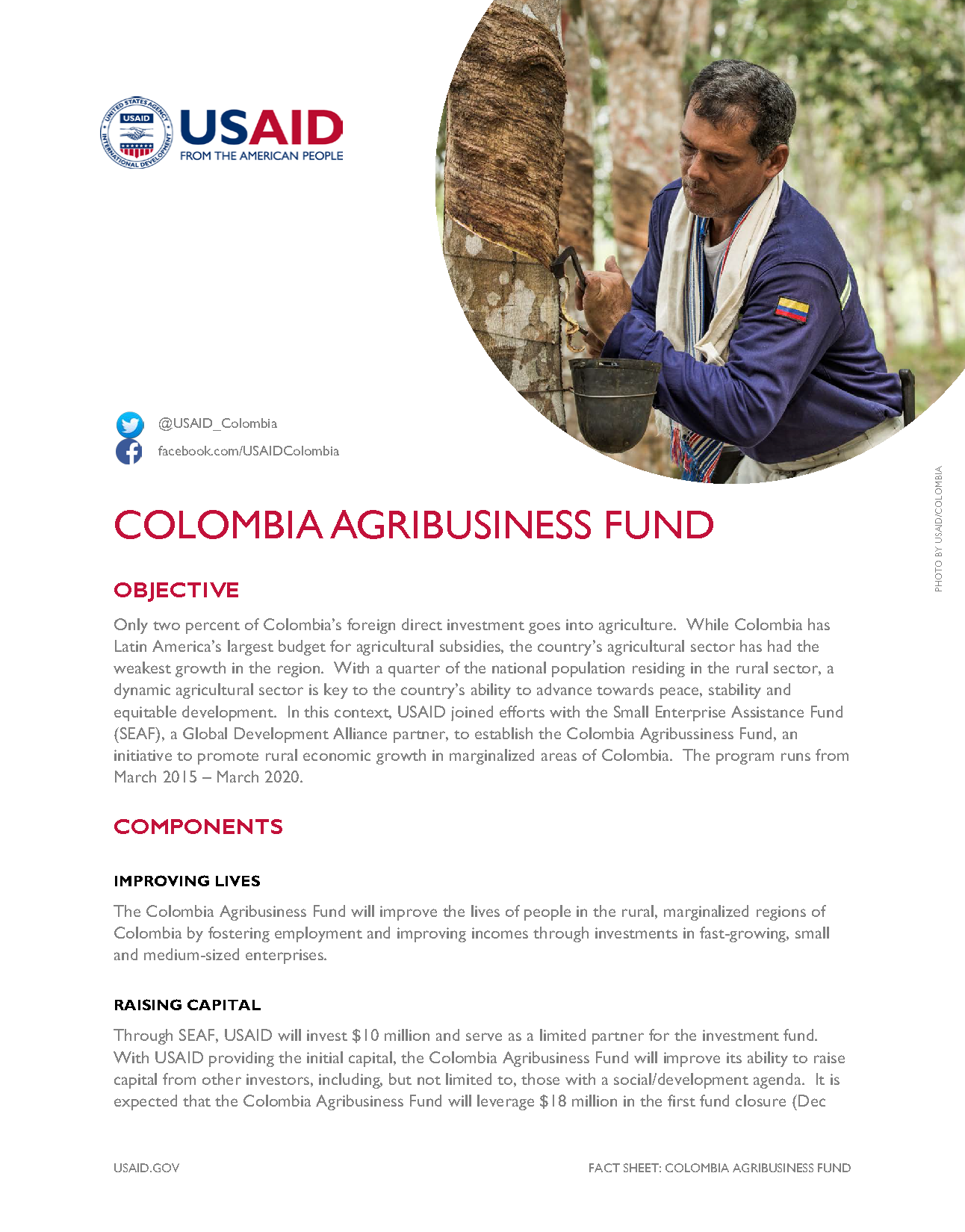 Colombia Agribusiness Fund Fact Sheet