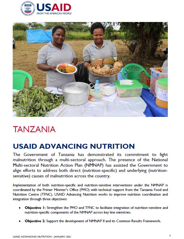 USAID Advancing Nutrition Fact Sheet