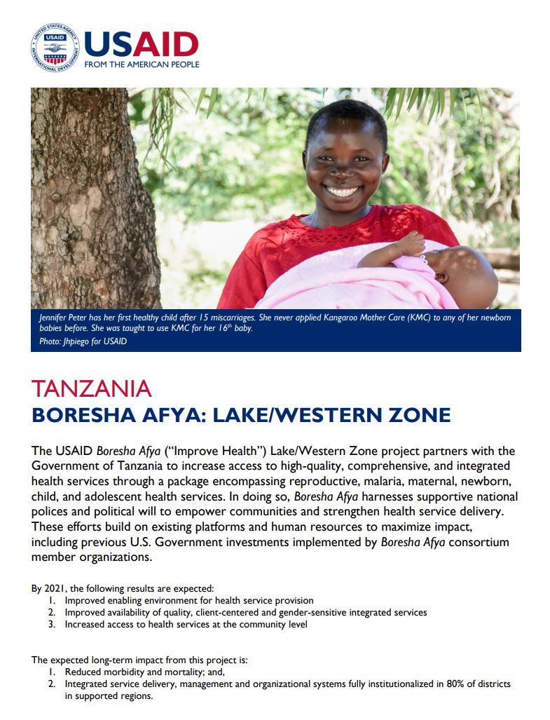 Boresha Afya: Lake/Western Zone - Fact Sheet