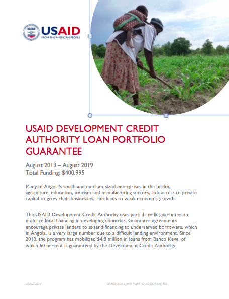 USAID/Angola Development Credit Authority Fact Sheet