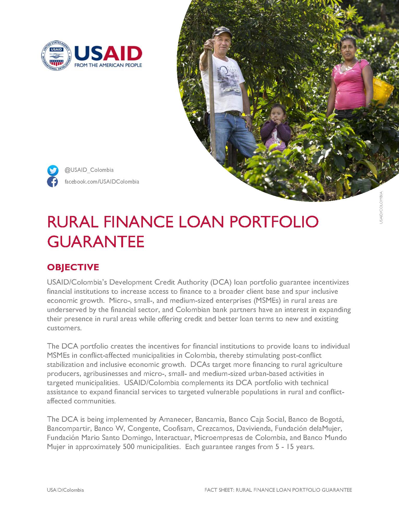 Rural Finance Loan Portfolio Guarantee Fact Sheet