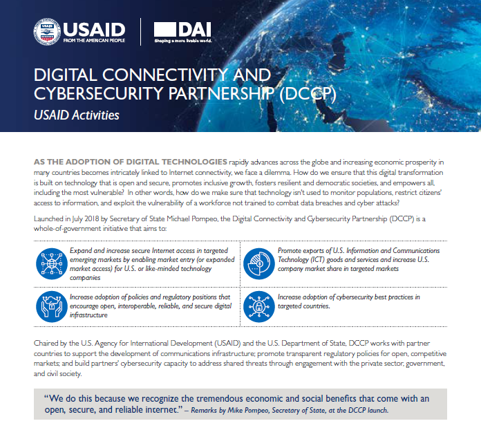 Digital Connectivity and Cybersecurity Partnership (DCCP) Factsheet