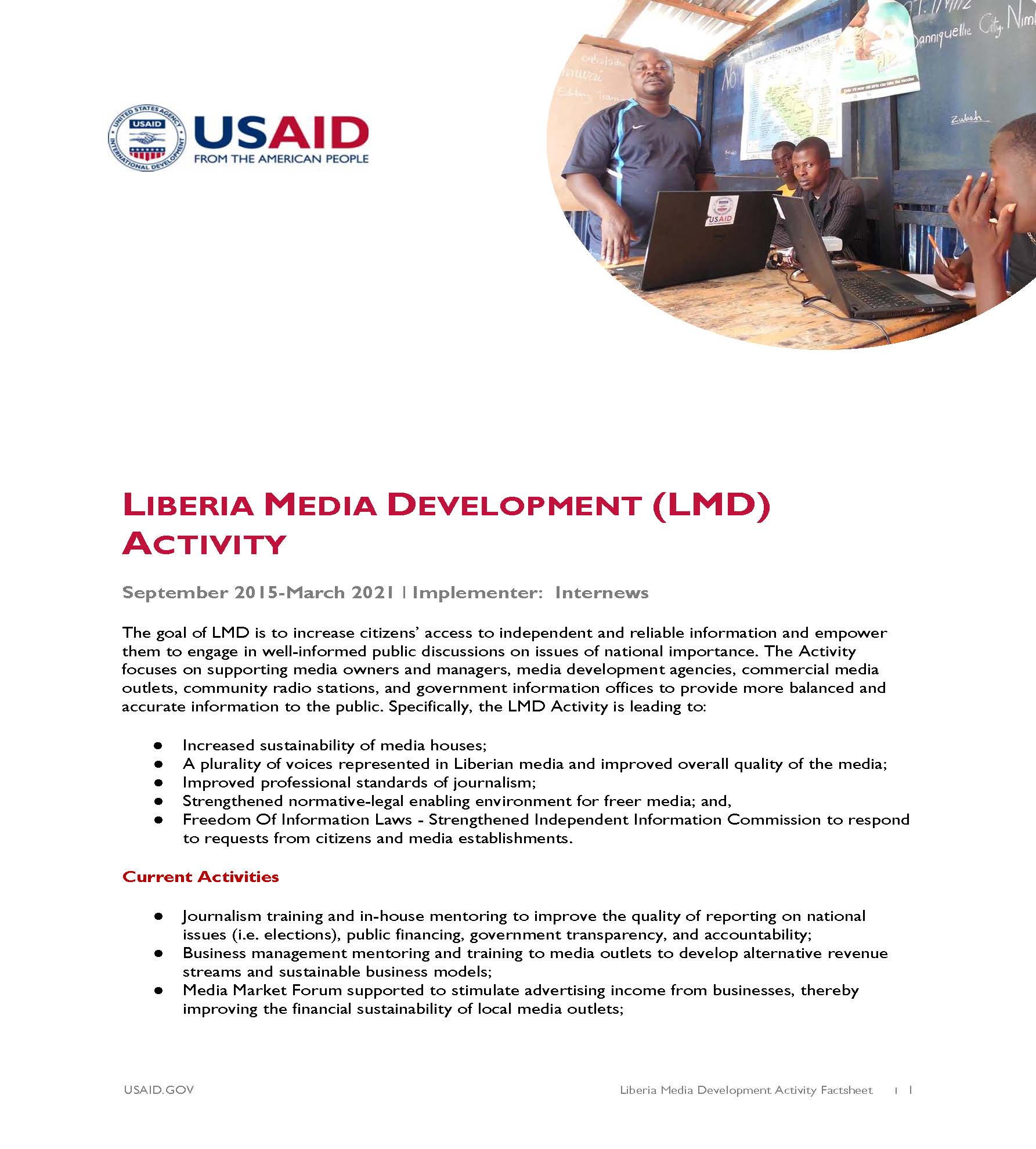Liberia Media Development  Activity