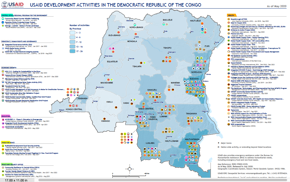 USAID Development Activity Map in DRC